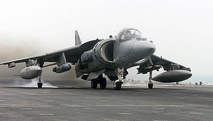US Military Harrier Jet Aircraft Operations ( Video )