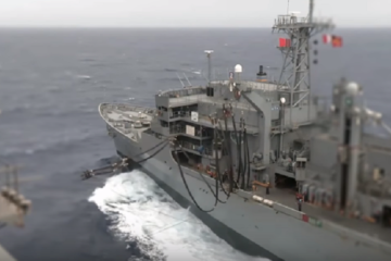 Watch the Refueling of a Gigantic Aircraft Carrier at Sea ( Video )