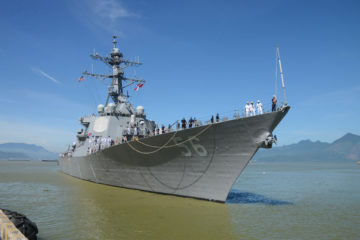 Senator McCain Joins USS John S. McCain Namesake