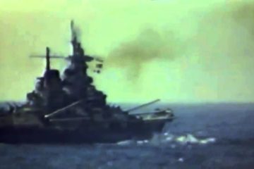 USS Wisconsin (BB-64) Under Attack WW2, 05/01/45