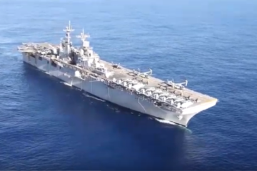 The Kearsarge Amphibious Ready Group transits the Atlantic Ocean.