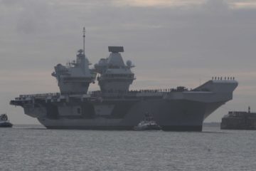 HMS QUEEN ELIZABETH R08 IN THE SOLENT RETURNING HOME FROM WESTLANT 18 - 10th December 2018