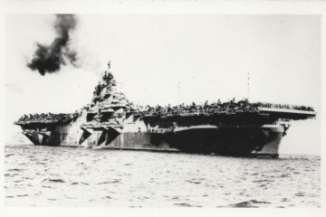 Japanese Plane Attack Aboard USS Hornet (CV-12), 04/16/1945