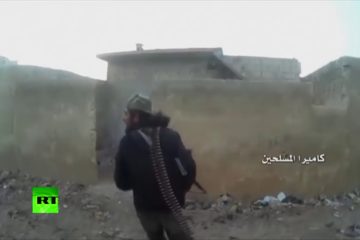 Killed in combat -Al-Nusra militants in chaotic urban warfare in Syria (POV cam footage)