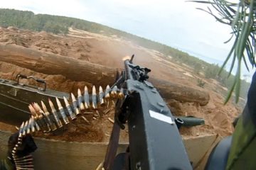 Swedish Army Helmet Cam of MG3 Machine Gunner