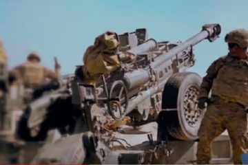 US Army Field Artillery Crew Training on their M777 Howitzers