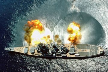 US Battleship Fires Away in Desert Storm